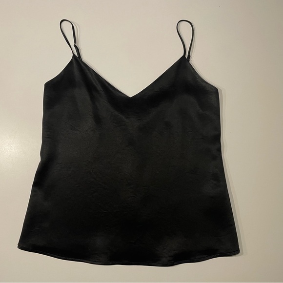 L'AGENCE Tops - L'AGENCE Black Satin Camisole